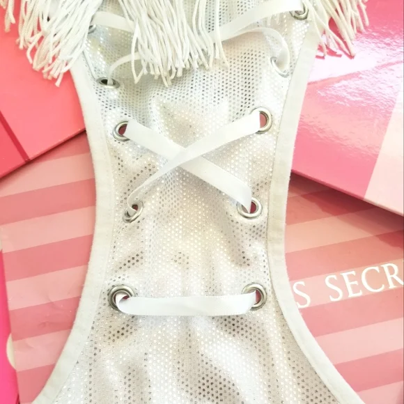 Victoria's Secret Vintage Sexy Little Things Cowgirl Bodysuit Lingerie Fringe - Picture 5 of 16